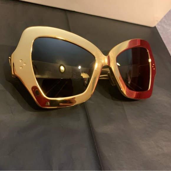 CELINE PARIS BUTTERFLY SUNGLASSES TITANIUM AND GOLD LIMITED EDITION 08/50 - Picture 1 of 9